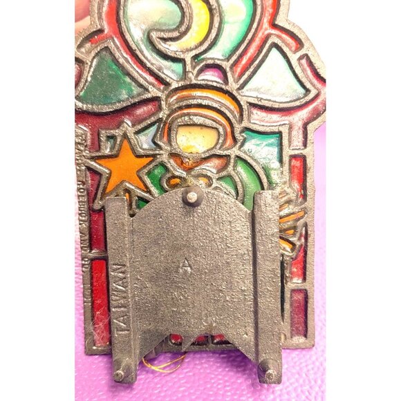 Polish Stained Glass With Foldable Cast Iron Tealight Candle Holder Christmas - Picture 5 of 7